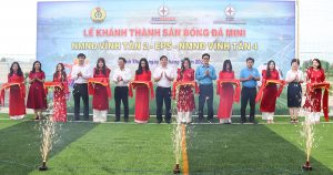 Khánh thành sân bóng đá mini cho CBCNV quản lý vận hành, sửa chữa Trung tâm Điện lực Vĩnh Tân